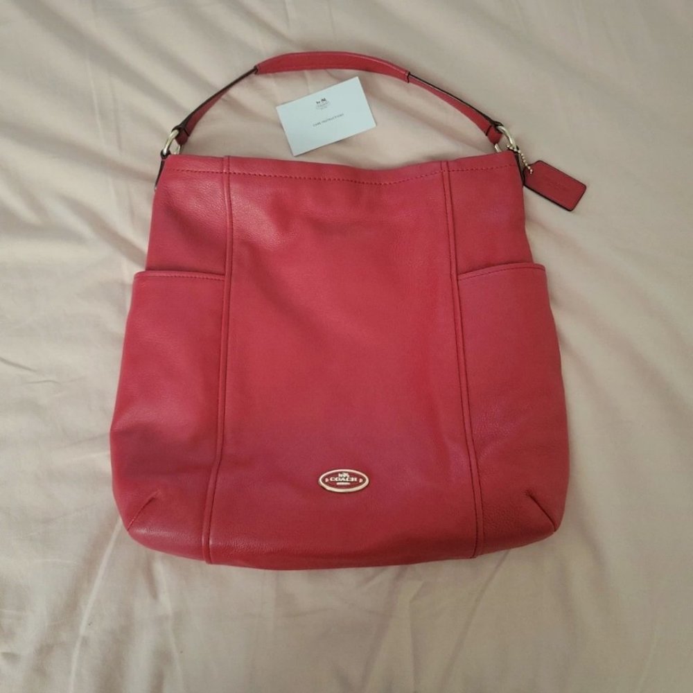 Coach red leather bag